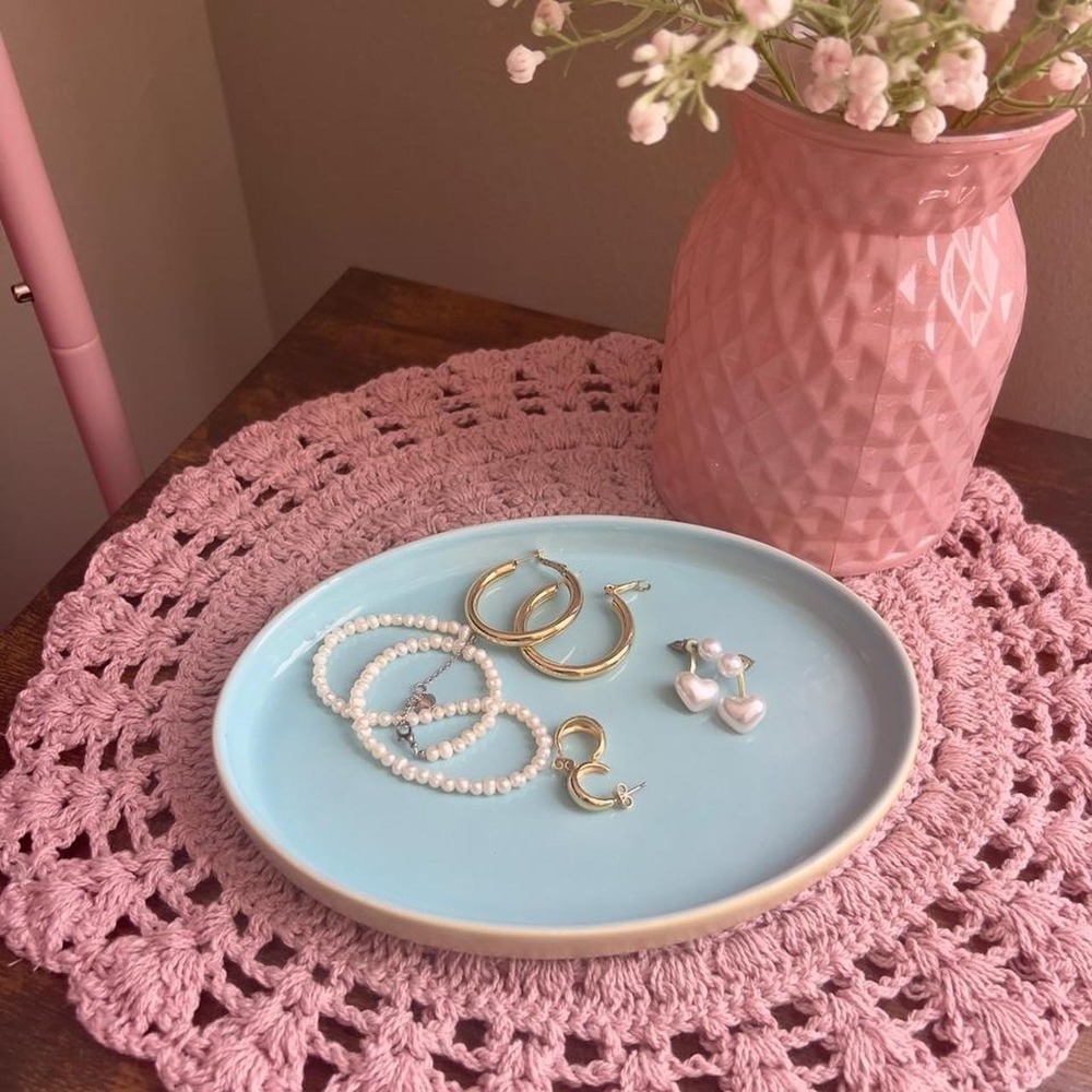 Vintage Y2K Two-Tone Ceramic Trinket Jewelry Dish